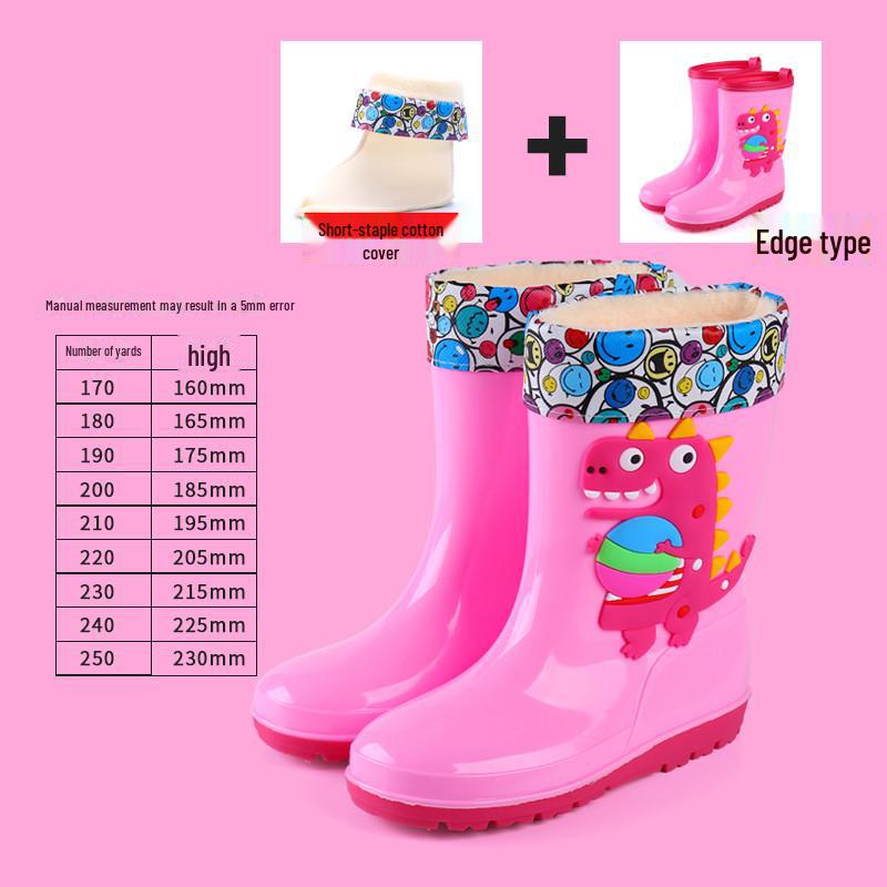 "Dinosaur Kids' Mid-Tube Rain Boots for Boys and Girls"