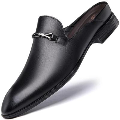 Pantofole Basse alla Moda in Vera Pelle Traspiranti Calzature da Mezza Piedata Maschili Scarpe Piatte Business Casual Mezza Pantofola Nuovi Arrivi Scarpe Muller da Uomo