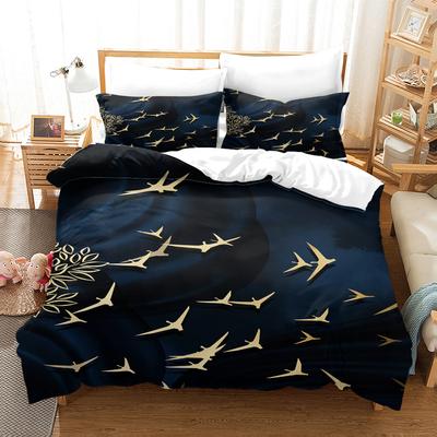 Quilt-Sets 3D Tier Goldener Vogel 3-teilig Bettbezug, Bettdeckenbezug Kinder Quiltbezug Full Twin Size Kinderzimmer Dekoration