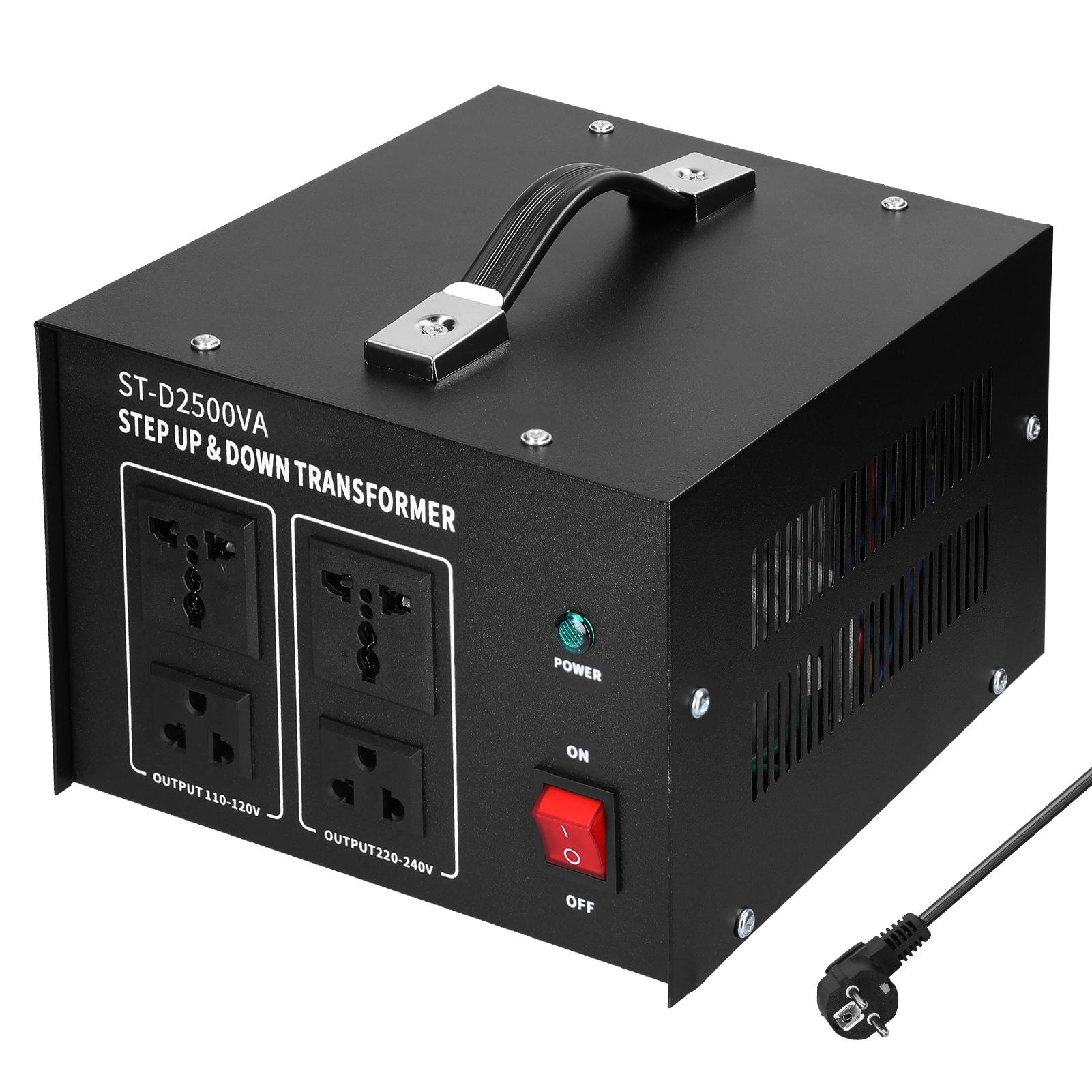 

Step Up & Down Voltage Transformer 110V/220V Voltage Converter 1200W/2500W Portable Appliances Powerful Voltage Regulator US