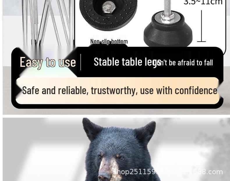 Spider Leg Foldable Multifunctional Woodworking Table with Stainless Steel Stand