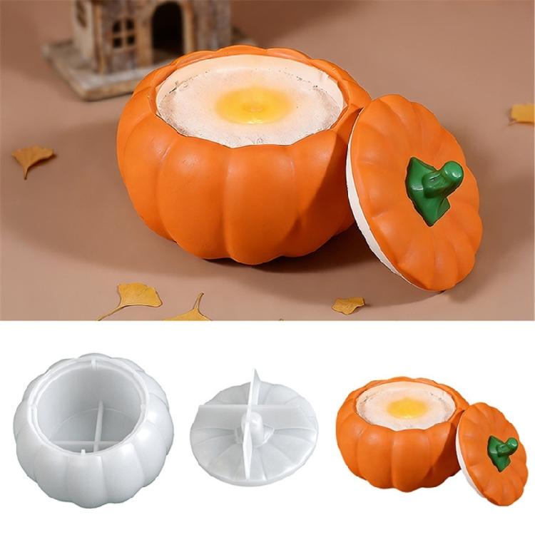 Easy Release Jewelry Organiser Mold Round Shaped Storage Box with Lid Mould Pumpkin Candle Holder Crafting Supplies