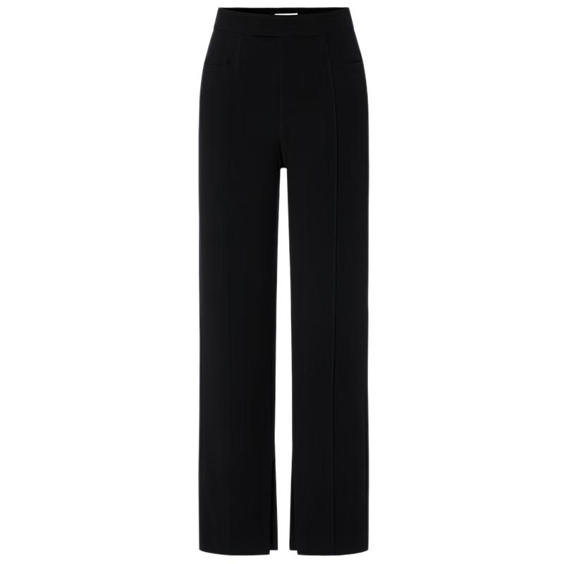 Edition Women's Black Slit Hem Acetate Blend Trousers