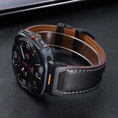 Lederarmband für Samsung Galaxy Watch Ultra 2025 2024 Pferdelederarmband Für SAMSUNG GALAXY ULTRA 47MM Armband