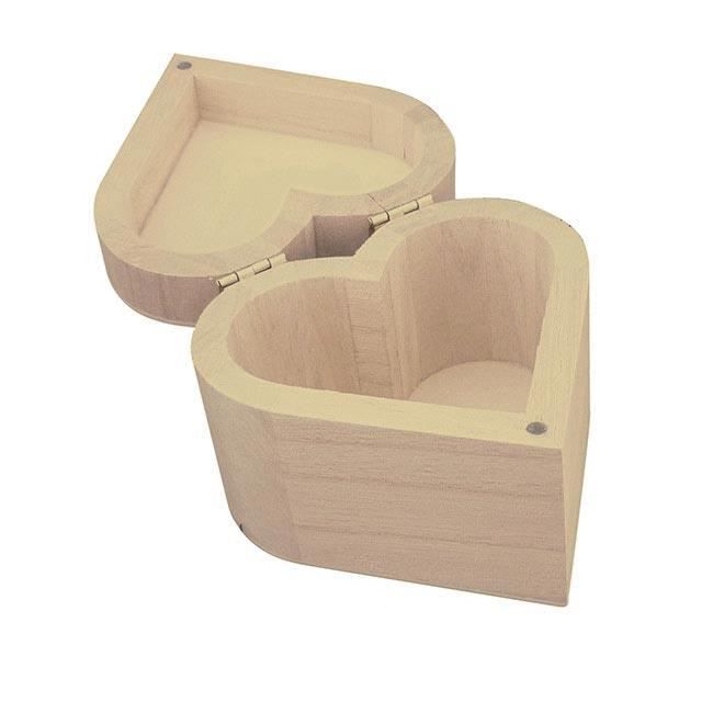 Boite en bois - Graine créative - Coeur - Aimantée - Bois naturel - 90L x 87H x 60P