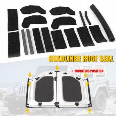 17dílná sada těsnění střechy Hardtop pro Jeep Wrangler 2007-2017 68026937AB