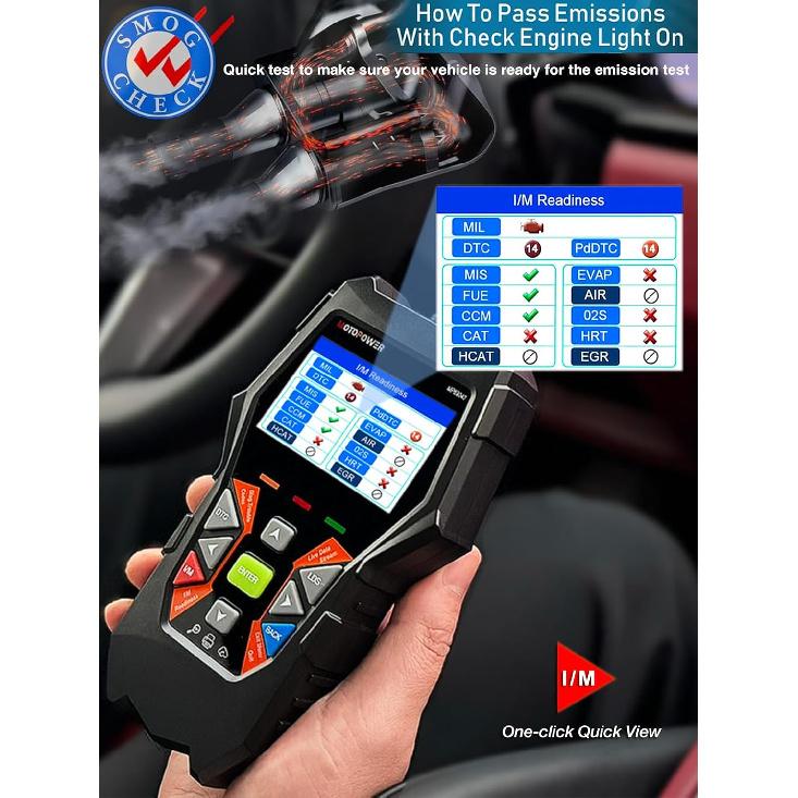 MOTOPOWER MP69040 Car OBD2 Scanner Check Engine Fault Code Reader Diagnostic Scan Tool, Black