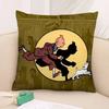 Anime T-Tintines Kissenbezug 3D-Druck Polyesterfaser 40*40cm Zuhause Sofa Dekoration Festivalgeschenk