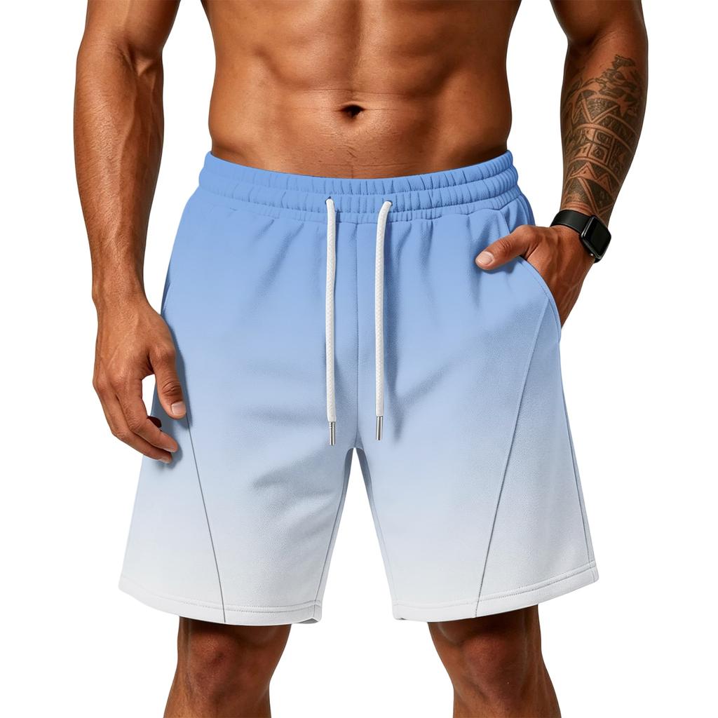 Mens Loose Fit Layer Shorts with Pockets Drawstring Waist Athletic Training Workout Gym Beach Shorts for Everyday Wear
