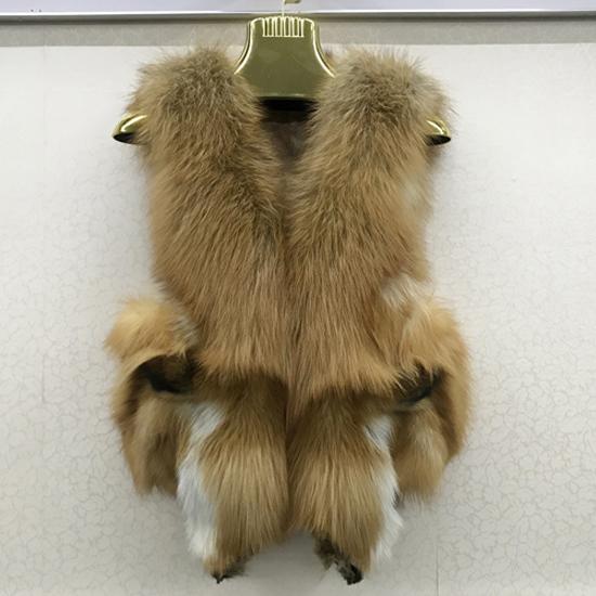 Vest Natural Soft Fox Fur Sleeveless Jacket Lady Quality Warm Real Fox Fur Gilet