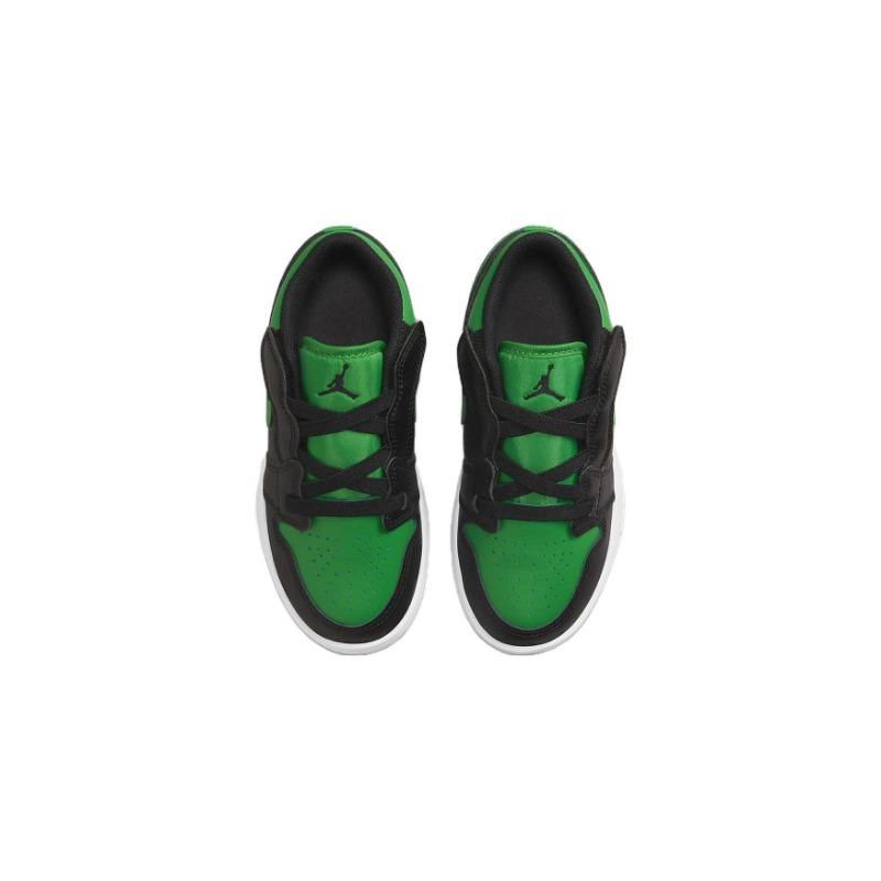 Air Jordan 1 Low Alt PS kids low-top basketball shoes black/green BQ6066-065