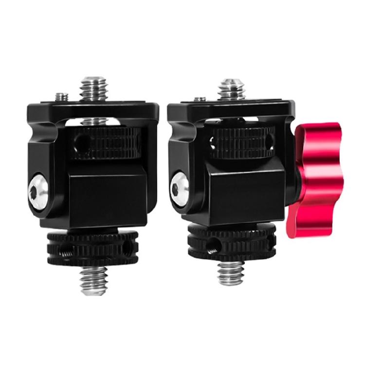 Monitors Holder Mount Swivels Tilt Monitors Clamp with Cold Shoe Locating Pin 1/4inch Hole for Camera Flash Light