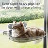 Cat Window Hammock Bed Strong Load-Bearing Cozy Perch for Feline Naptime Transparent Space Capsule for Sunbathing Cleaning