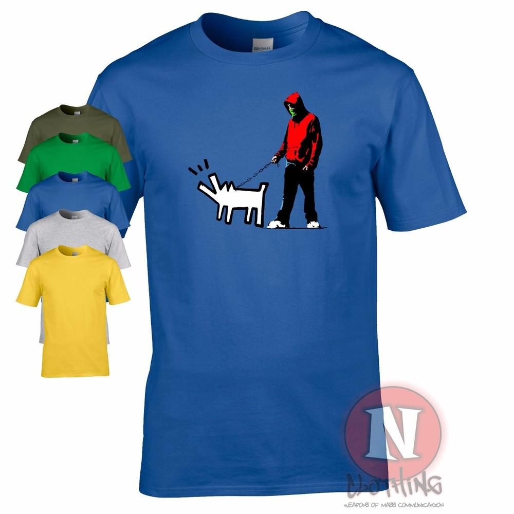Banksy Harings Dog T-shirt Street Art Graffiti Design Print Exclusive
