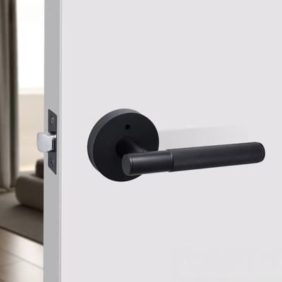 Zinc Alloy Door Handles Locks Interior Door Handles Luxury Privacy Knurled Easy To Install Door Handle Lock for Bedroom Hotel