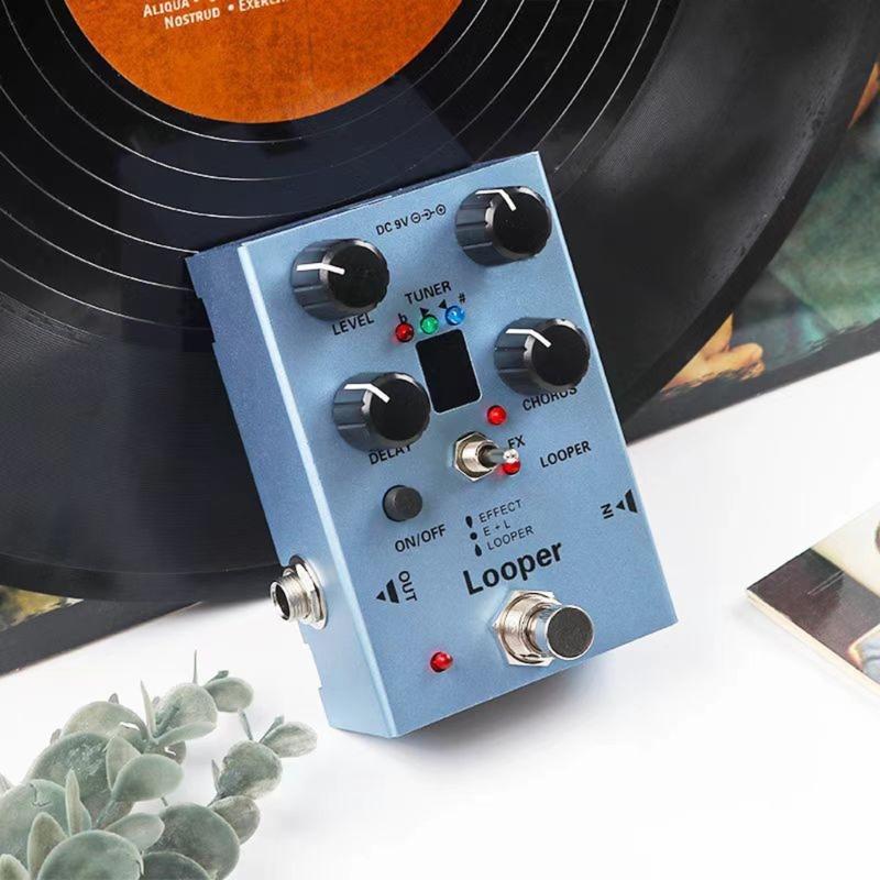 Multi Effect Electric Guitar Pedal Looper Electric Guitar Effect Pedal with LED Lights for Stage and Studio Use