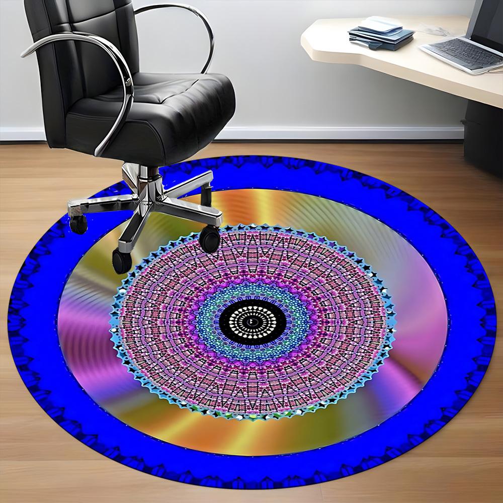 1PC Mandala Pattern Chair Carpet for Office, Indoor Non-Slip Washable Carpet, Soft Comfortable Mat For Office Room yy250930311