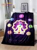 Natural Yoga Zen Meditation Rainbow  Chakra Flannel Throw Blanket for Bedroom Sofa Picnic Hiking Kids Cover
