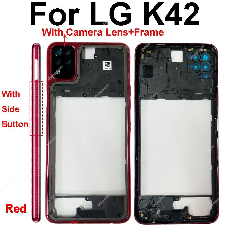 For LG K42 K52 K62 Plus Middle Frame Holder Cover Perfect Fit with Side Button Quality Phone Repair Parts Stable