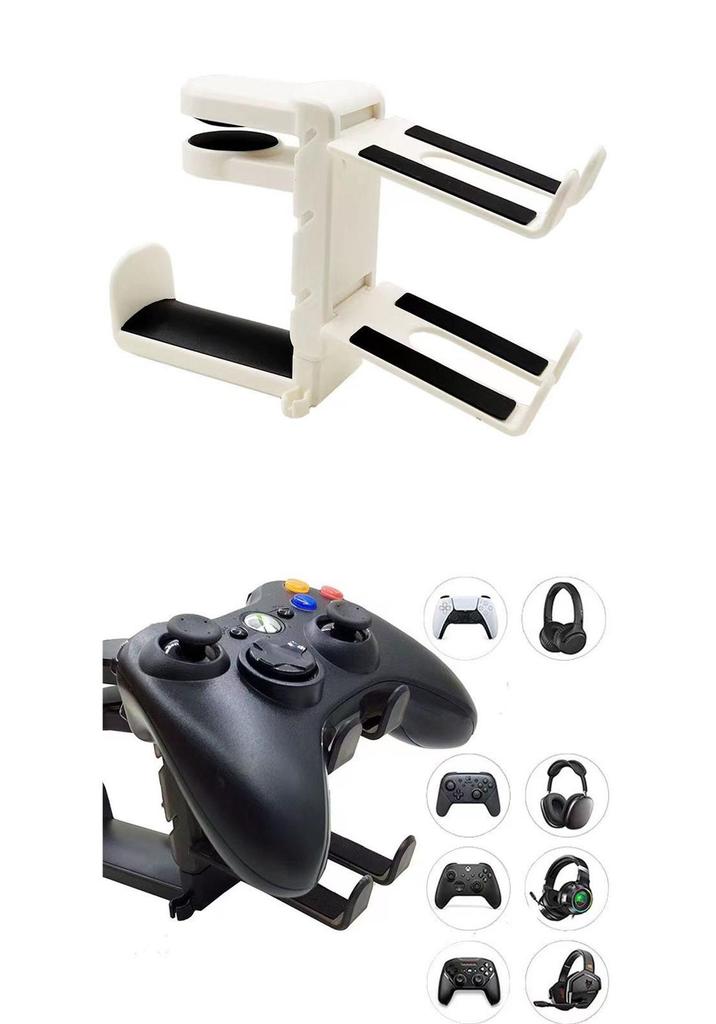 PS5 Game Controller & Headphone Stand - No-Drill Storage Rack.