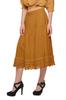 Moomaya Solid Skirts For Women Knee Length Cotton Flared Girls Skirt