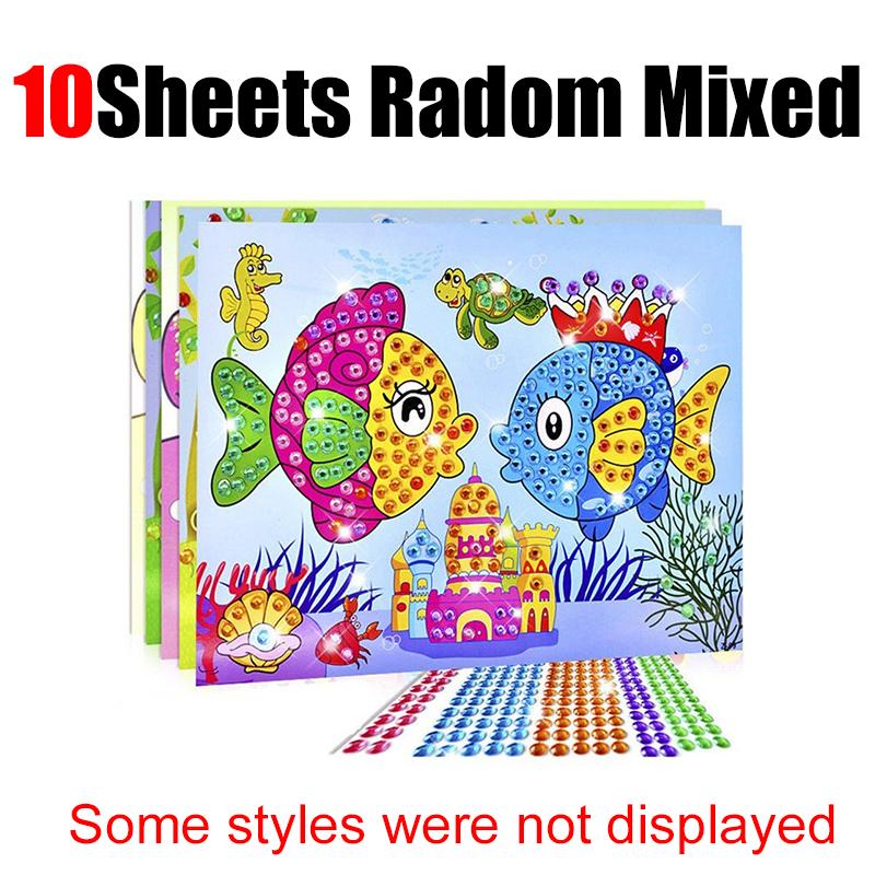 5-20Sheets/Pack Handmade DIY Diamond Stickers Assorted Color Patterns Suitable for Artclass Graffiti Activities Rewards Gift ZYF