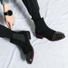 Men Suede Rivet Chelsea Boots Rockstud Shoes Dress Punk Shoes Party Nightclub Blazers Saddle Shoes Plus Size