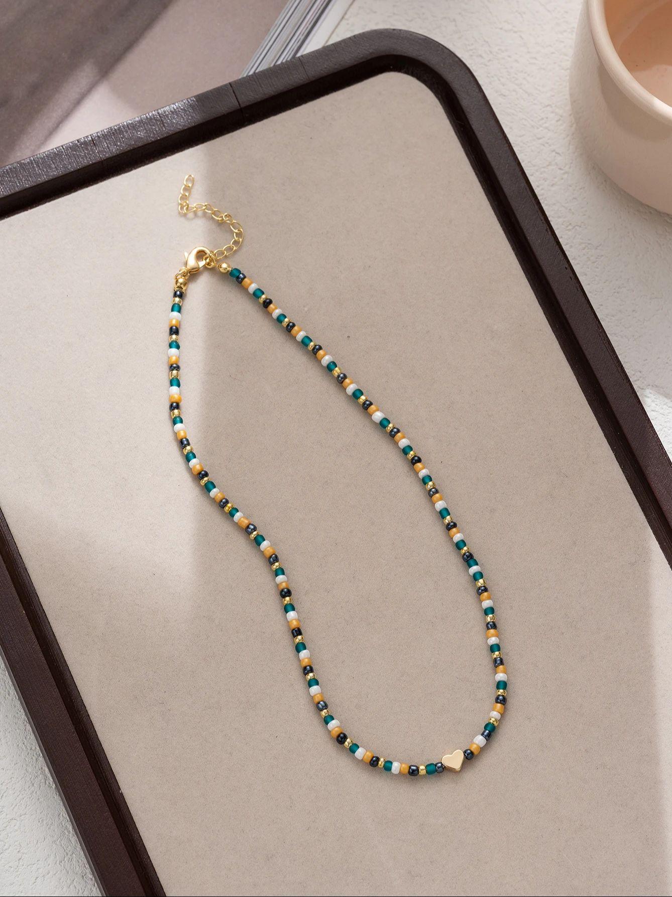 Богемное бусинное женское ожерелье  Любовь  Пляжный курорт Вечеринка Ювелирные изделия