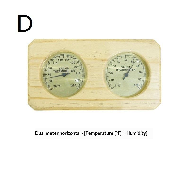 Dual Temperature And Humidity Meter Wall Mounted 2 In 1 Wooden Sauna Thermometer Hygrometer For Hotel Sauna Room