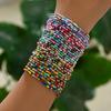 Elegant Glass Bead Bracelet Set 30pcs Colorful Bohemian Beads Anklets Bracelet Statement Bead Bracelet Set