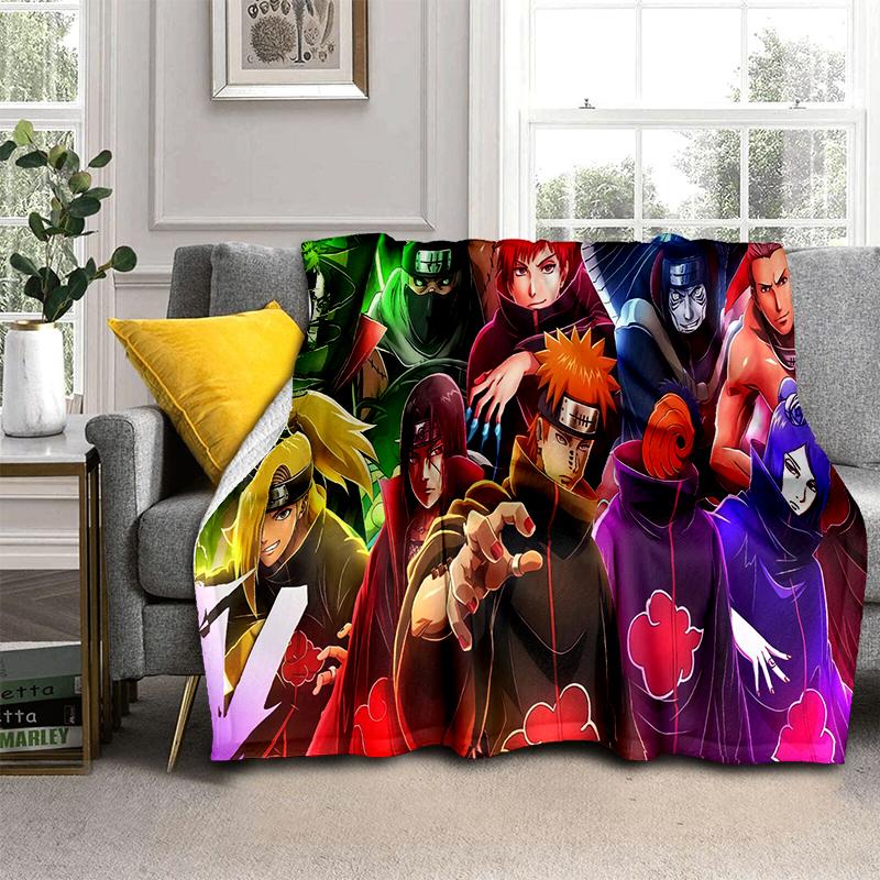 3D N-Naruto Cartoon Anime I-Itachi Flannel Blanket Soft Warm Throw Blanket for Bedroom Living Room Bed Travel Camping Picnic Kid