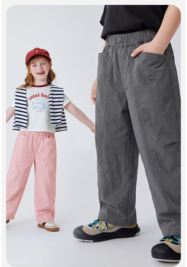 Mini Balabala Boys' and Girls' Outdoor Leisure Paratrooper Pants with Adjustable Legs 2026 Summer New Style