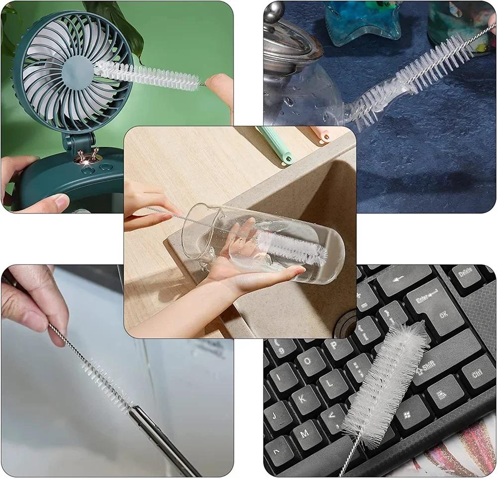 Brosses de nettoyage de bouteilles, 10 pièces, brosse de nettoyage multifonctionnelle en paille réutilisable pour bouteilles