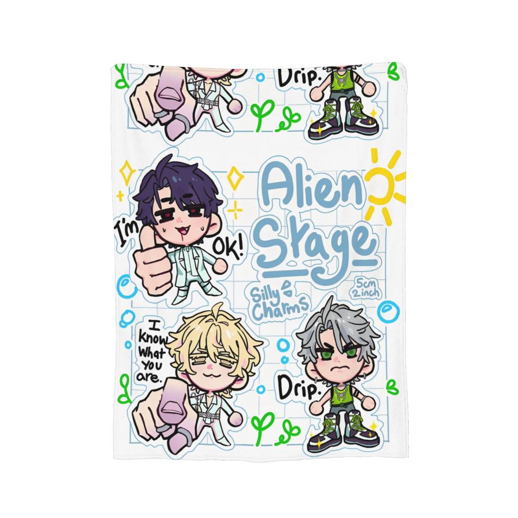 Alien Stage Anime Blanket Flannel Mizi Sua Till Ivan Hyuna Luka Lightweight Throw Blanket for Airplane Travel Bed Rug