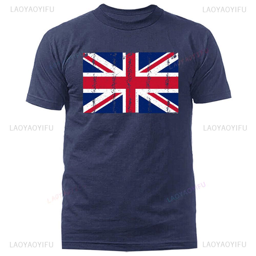 Vintage Union Flag Mens Tshirt Tshirt United Kingdom England Great British Tshirts Summer Comfort High Quality Short Sleeves