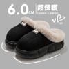 High-heeled Cotton Slippers Women's Winter 2025 New Thick-soled Heightening To Keep Warm Autumn and Winter Wear Plush Slippers Women