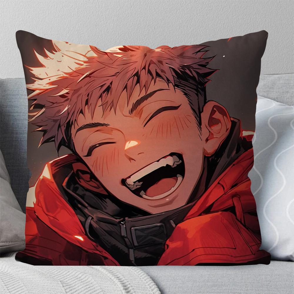 

1PC Itadori Yuji Animation Jujutsu Kaisen Pillow Case Square Pillow BedroomSofaLeisure ComfortCarLivingRoomHome Decoration 40X40 16x16Inch