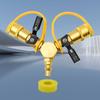 Metal Propanes Y Splitters Quick Disconnects Fittings High Pressure Gas Adapter For Barbecue Stove Secures Seal