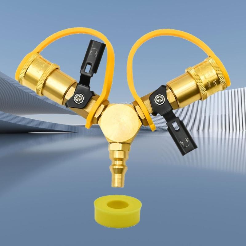 Metal Propanes Y Splitters Quick Disconnects Fittings High Pressure Gas Adapter For Barbecue Stove Secures Seal