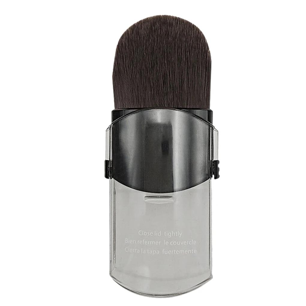 

Портативная дорожная мини-телескопическая кисть для румян, мягкая односторонняя кисть для нанесения тональной основы, пудры, с крышкой, косметические инструменты 1pcs