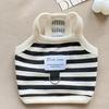New Striped Dog Halter Top Black White Comfortable Beach Pet Outfit Polyester with Leash Ring Puppy Summer Vest Pet Supplies