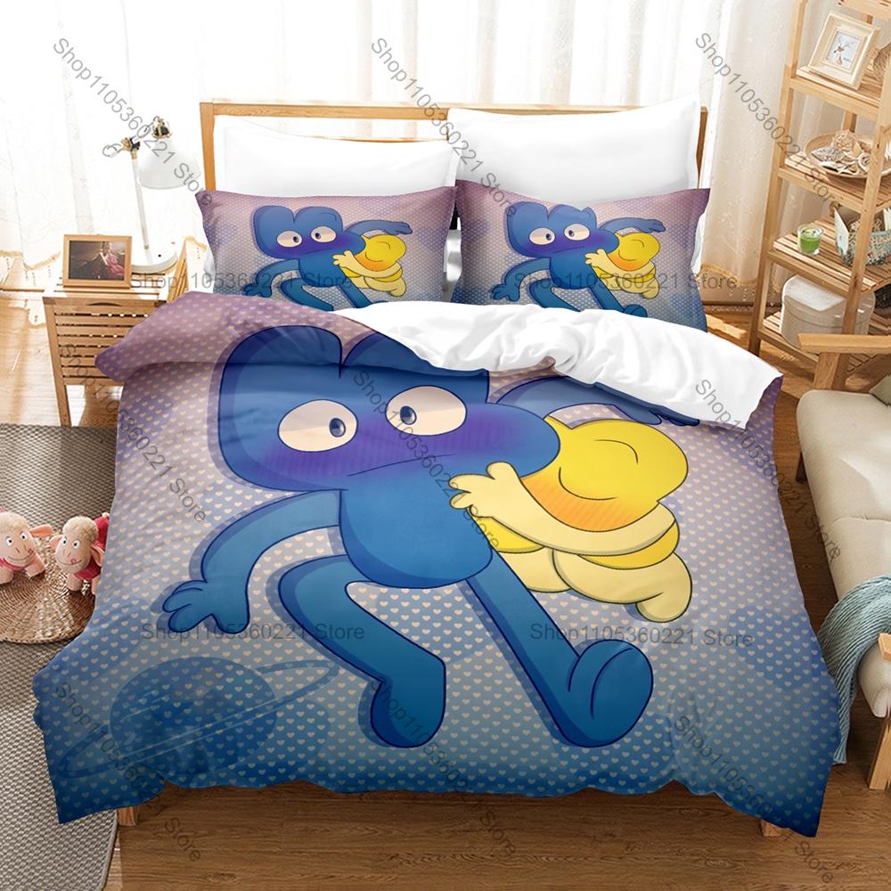 Jacknjellify BFDI Bedding Set 3Pcs Duvet Cover Pillowcase Twin Full Queen King Size Soft Anime Bed Set Battle for Dream Island