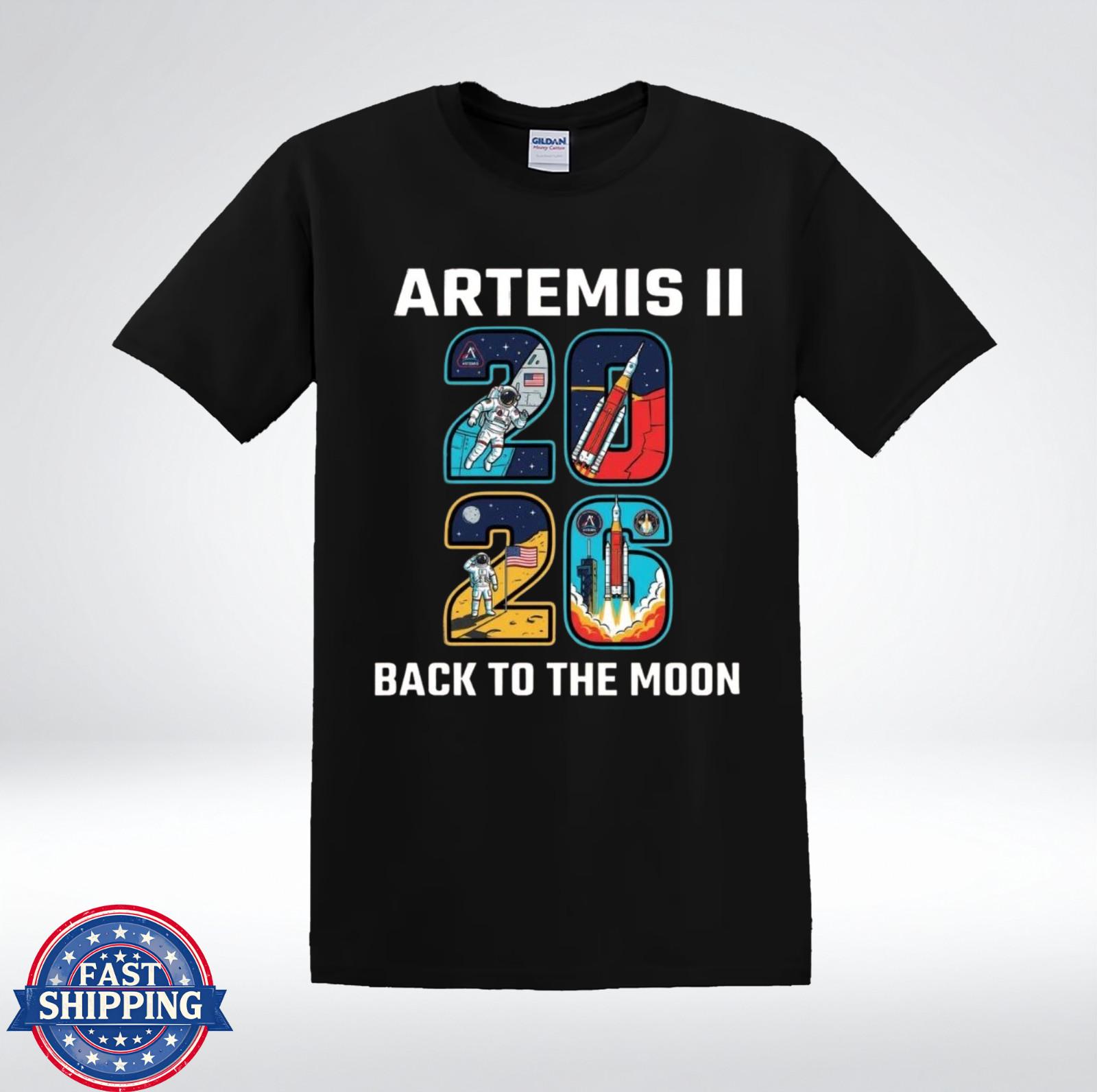 Artemis 2026 Shirt Back To The Moon Space Exploration Graphic T-Shirt L