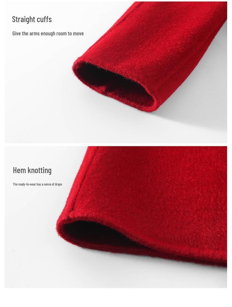 Girls' 2025 Double-Sided Wool Coat - Winter Warm, Collarless, Loose-Fit Layering Coat