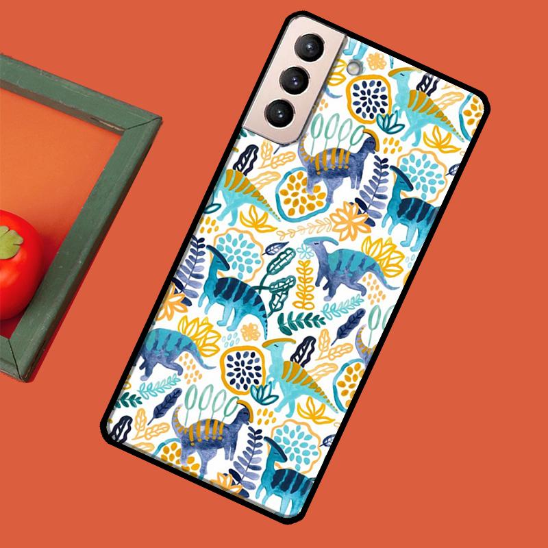 Cute Dino Dinosaur Cover For Samsung Galaxy S23 S21 Ultra S20 FE S8 S9 S10 Note 10 Plus Note 20 S22 Ultra Case