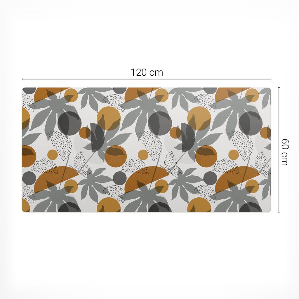 Protective Vinyl Mat For Companies And Offices Geometric Leaves 120X60 Cm