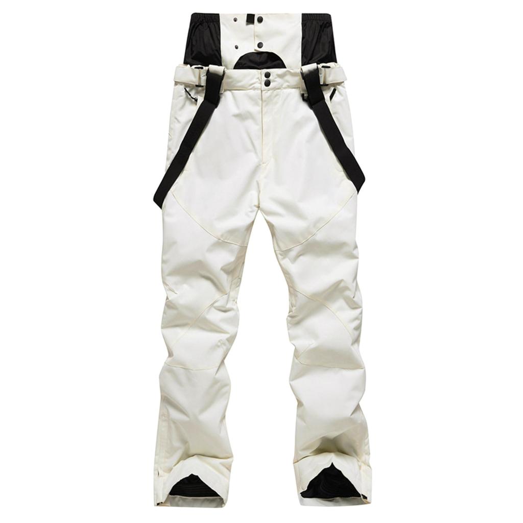 Couple's Color Warm Thick Pocket Strap Ski Pants For Men And Women