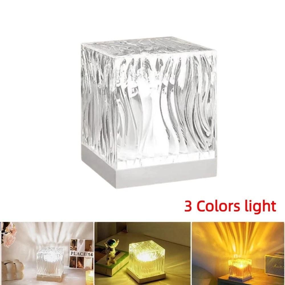 16 Colors Light Ocean Waves Projector Light Dynamic Wave Effect Cube Water Ripple Crystal Lamp Remote Control Auto Rotate