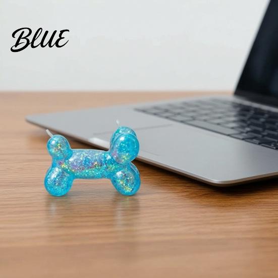 Portable Stress Reliever Relieving Balloon Dog Toy, Soft Glitter Squeeze Sensory Toy Clear Puppy Fidget for Anxiety Relief