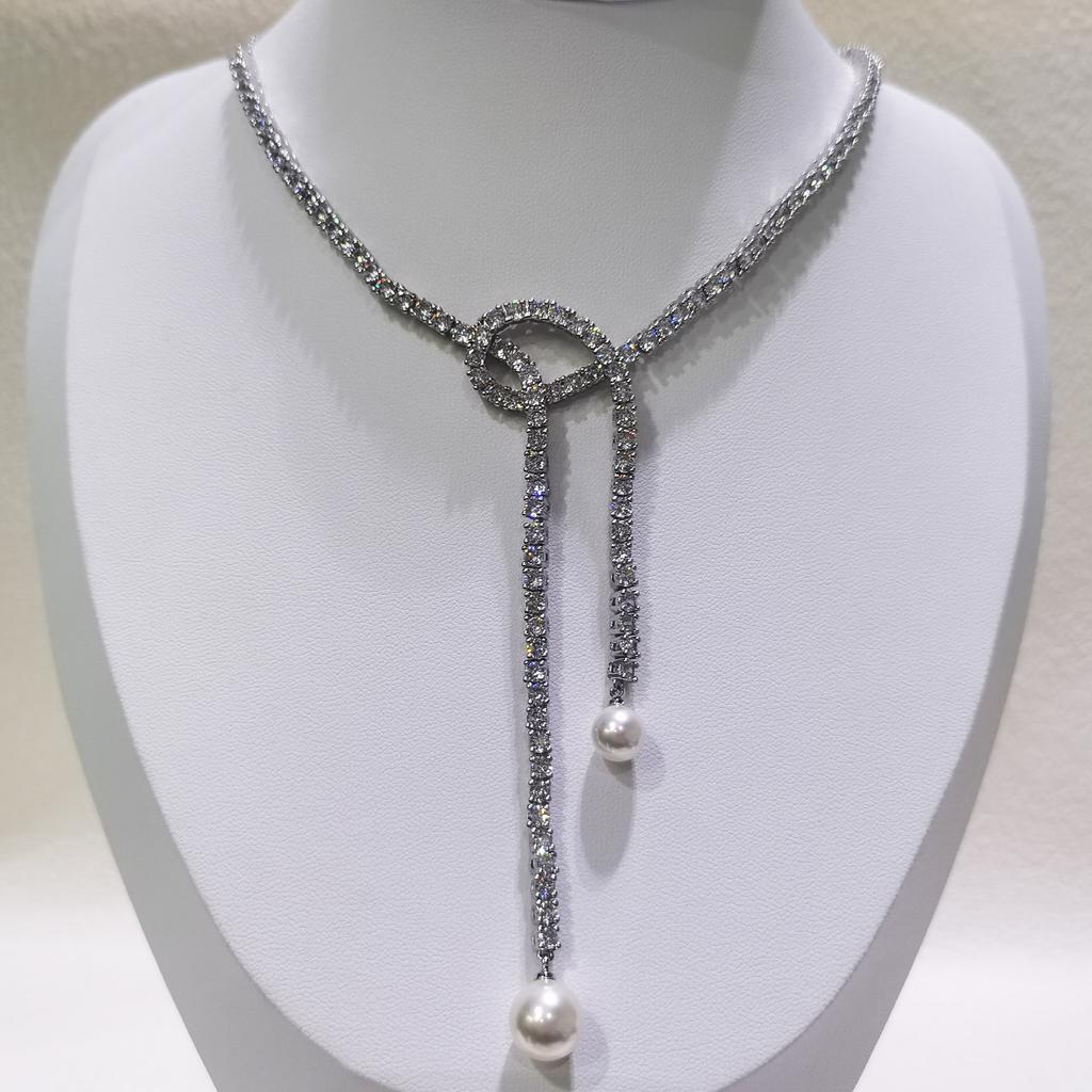 Heart Necklace Women's High Jewelry Set Luxury Pearl Necklace Earrings Ring Bracelet Suitable for Wedding Gifts